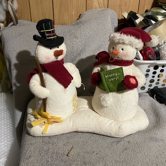 Hallmark Other - Hallmark Snowman Duo with Red and Black Accents